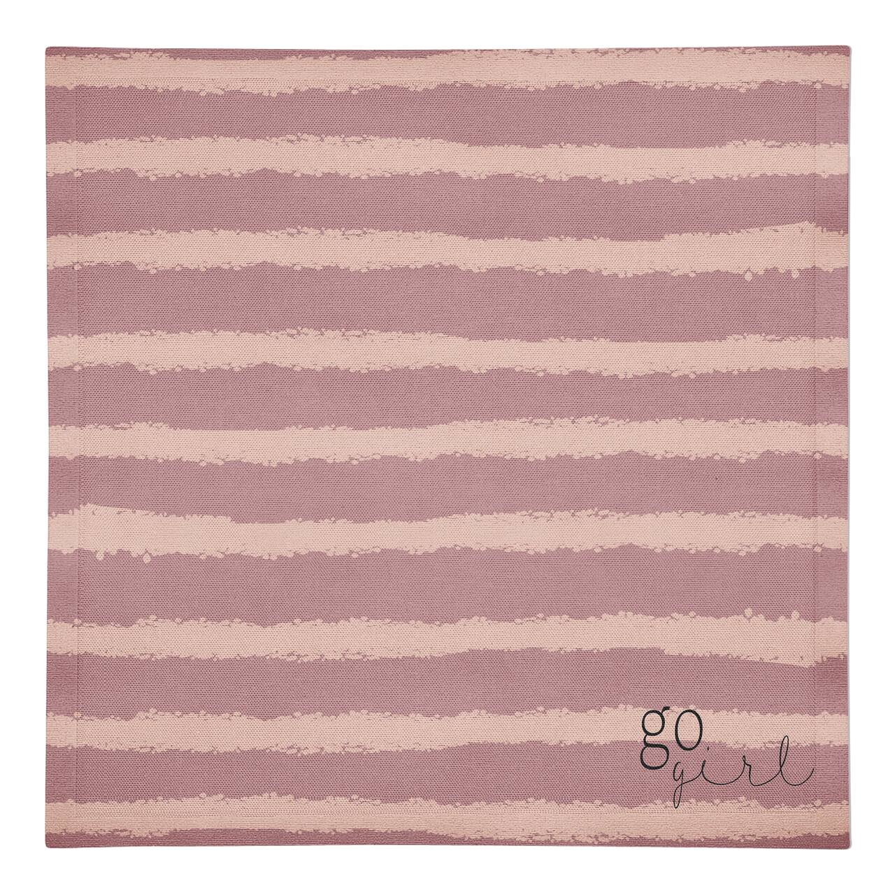 Go Girl Pink Stripes on Pink 10" x 10" Cotton Twill Napkin